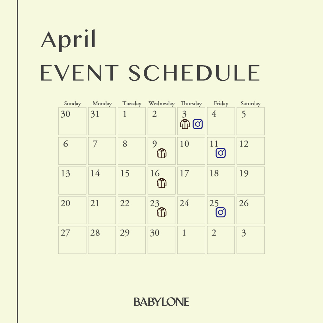 【BABYLONE】4月のイベントカレンダー