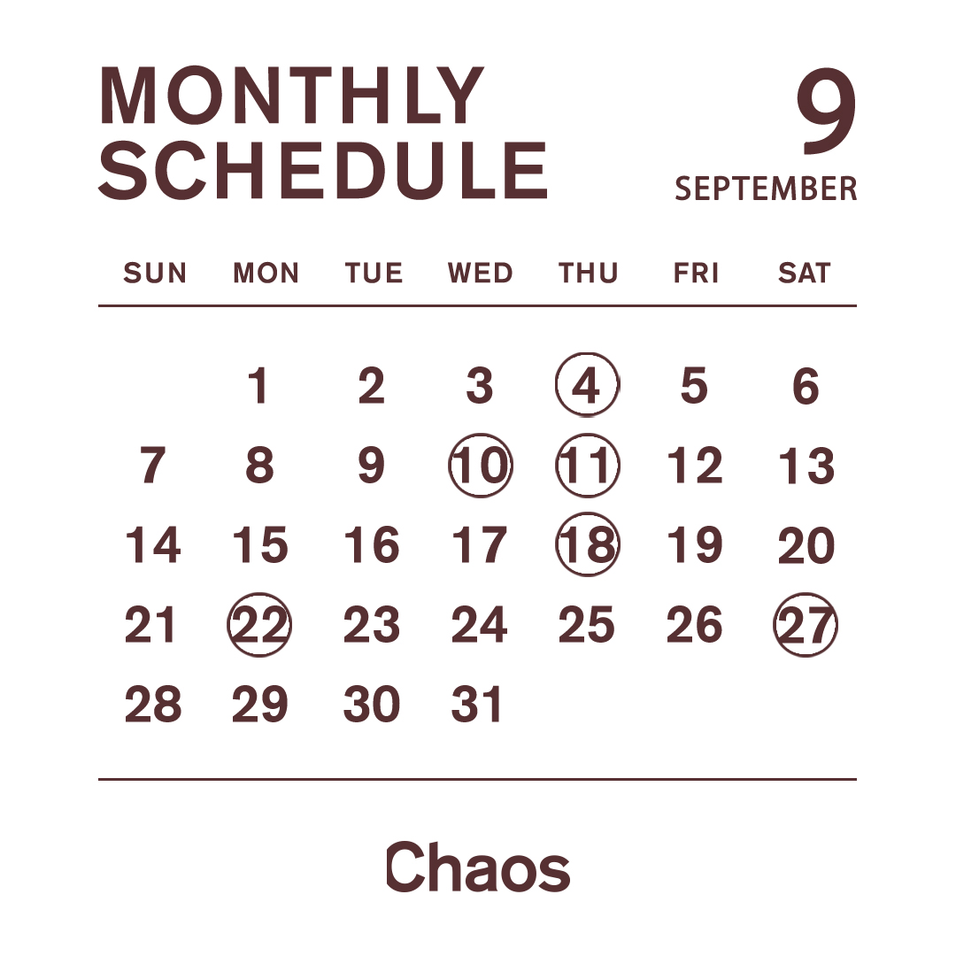 【กรกฎาคม】Chaosกำหนดการจัดงาน