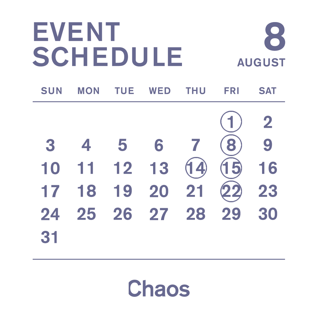 【8月】Chaosイベントスケジュール