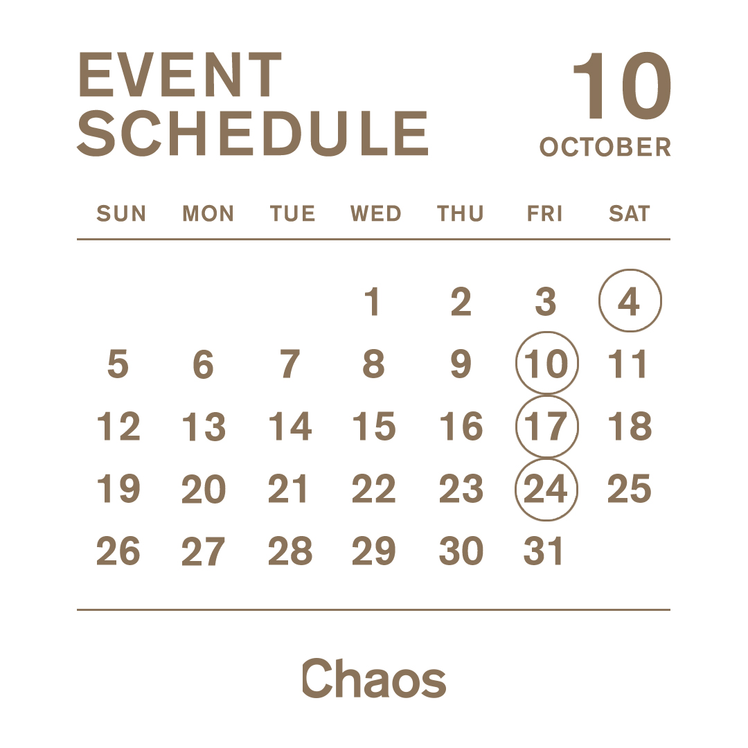 【10月】Chaosイベントスケジュール