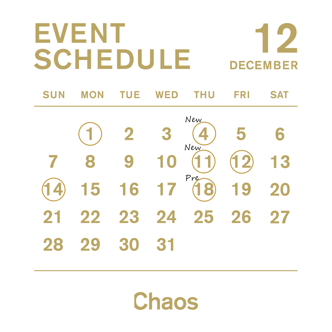 【12月】Chaosイベントスケジュール