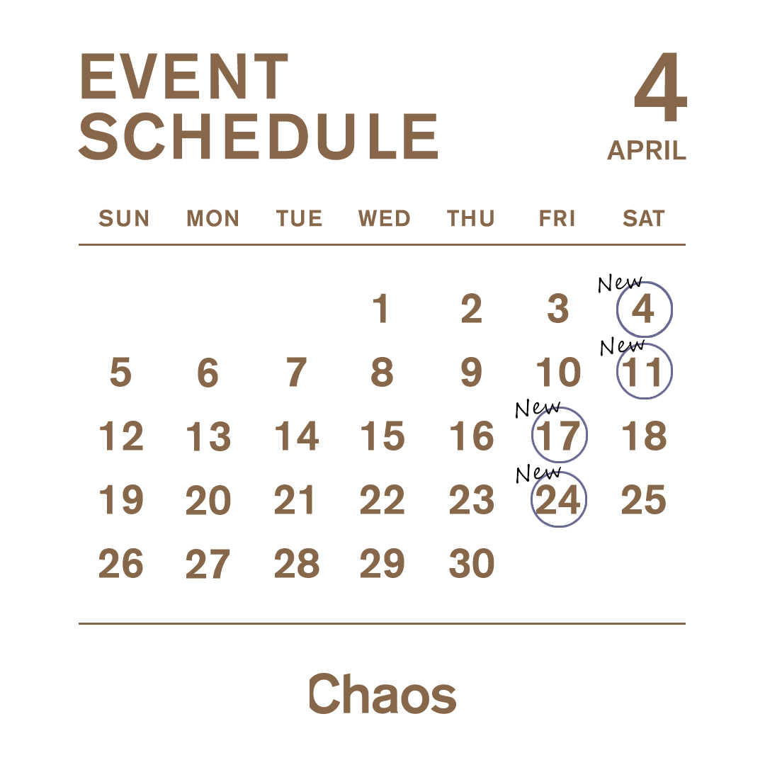 【กรกฎาคม】Chaosกำหนดการจัดงาน