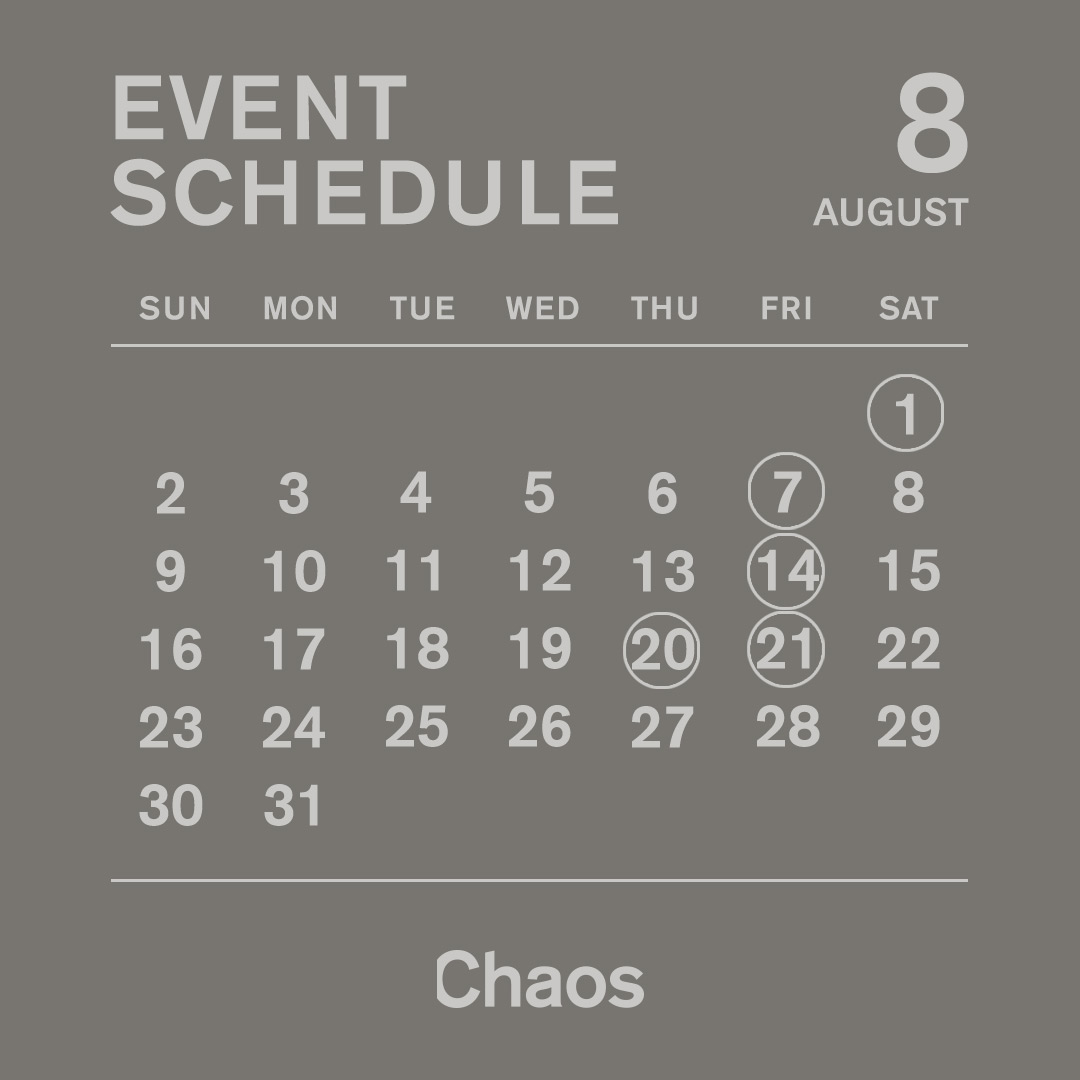 【8月】Chaosイベントスケジュール